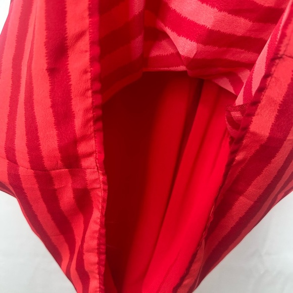 Red Striped Adjustable Sleeveless Dress with Pockets Size XL - Picture 7 of 9